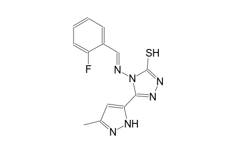 4-{[(E)-(2-fluorophenyl)methylidene]amino}-5-(3-methyl-1H-pyrazol-5-yl)-4H-1,2,4-triazole-3-thiol