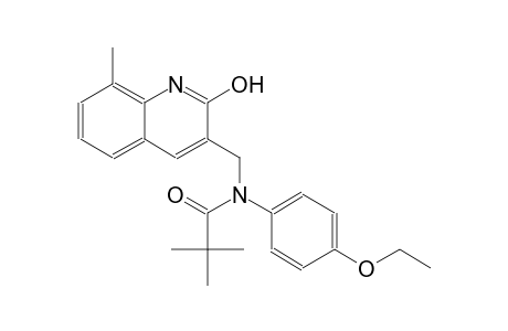 N-(4-ethoxyphenyl)-N-[(2-hydroxy-8-methyl-3-quinolinyl)methyl]-2,2-dimethylpropanamide