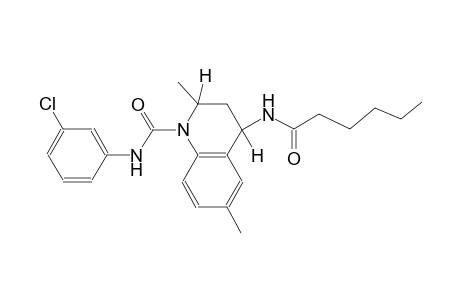 (2R,4S)-N-(3-chlorophenyl)-4-(hexanoylamino)-2,6-dimethyl-3,4-dihydro-1(2H)-quinolinecarboxamide
