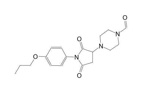 4-[2,5-dioxo-1-(4-propoxyphenyl)-3-pyrrolidinyl]-1-piperazinecarbaldehyde