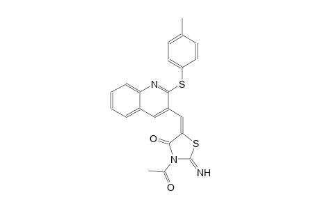 4-thiazolidinone, 3-acetyl-2-imino-5-[[2-[(4-methylphenyl)thio]-3-quinolinyl]methylene]-, (5E)-