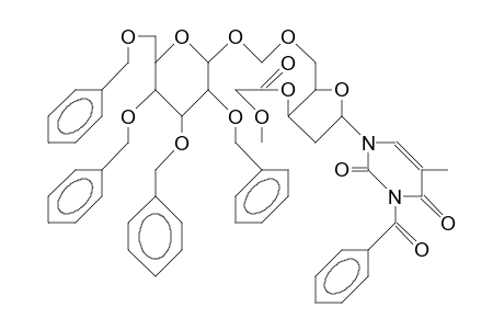 A-3'-O-Methoxyacetyl-N3-benzoyl-5'-O-thymidinylmethyl 2,3,4,6-tetra-O-benzyl-D-glucopyranoside