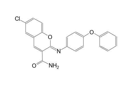 (2Z)-6-chloro-2-[(4-phenoxyphenyl)imino]-2H-chromene-3-carboxamide
