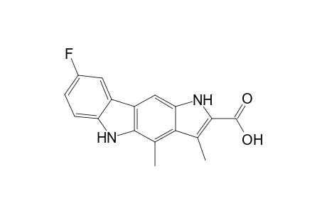 6-Fluoranyl-1,10-dimethyl-3,9-dihydropyrrolo[3,2-b]carbazole-2-carboxylic acid