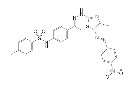 4-Methyl-N-{4-[(1E)-1-(2-{4-methyl-5-[(E)-(4-nitrophenyl)diazenyl]-1,3-thiazol-2-yl}hydrazinylidene)-ethyl]phenyl}benzenesulfonamide