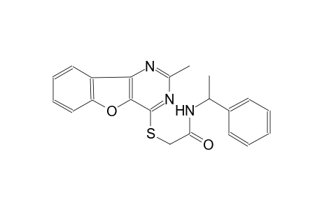 2-[(2-methyl[1]benzofuro[3,2-d]pyrimidin-4-yl)sulfanyl]-N-(1-phenylethyl)acetamide