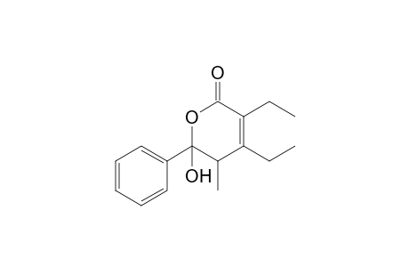 4,5-Diethyl-2-hydroxy-3-methyl-2-phenyl-3H-pyran-6-one