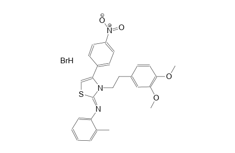 N-((2Z)-3-[2-(3,4-dimethoxyphenyl)ethyl]-4-(4-nitrophenyl)-1,3-thiazol-2(3H)-ylidene)-2-methylaniline hydrobromide