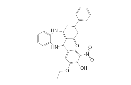 11-(3-Ethoxy-4-hydroxy-5-nitrophenyl)-3-phenyl-2,3,4,5,10,11-hexahydro-1H-dibenzo[b,e][1,4]diazepin-1-one