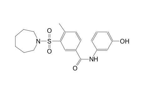 3-(hexahydro-1H-azepin-1-ylsulfonyl)-N-(3-hydroxyphenyl)-4-methylbenzamide