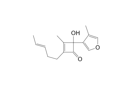3-Methyl-4-(4-methylfuran-3-yl)-4-oxidanyl-2-[(E)-pent-3-enyl]cyclobut-2-en-1-one