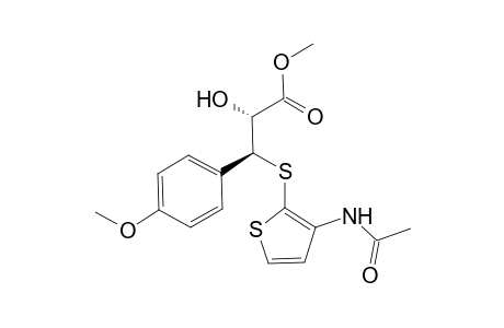 Methyl erythro-2-hydroxy-3-(4-methoxyphenyl)-3-(3-acetylamino-2-thienylthio)propionate