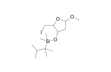 Methyl 2,5-dideoxy-3-O-[dimethyl(1',1',2'-trimethylpropyl)silyl]-5-iodo-.alpha.,.beta.-pentofuranoside