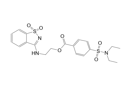 benzoic acid, 4-[(diethylamino)sulfonyl]-, 2-[(1,1-dioxido-1,2-benzisothiazol-3-yl)amino]ethyl ester