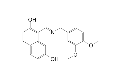 1-((E)-([(E)-(3,4-Dimethoxyphenyl)methyl]imino)methyl)-2,7-naphthalenediol
