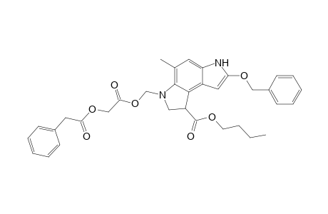 1-(Phenylacetoxymethylcarbonyloxymethyl)-3-butoxycarbonyl)-5-benzyloxy-8-methyl-1,2-dihydro-3H-pyrrolo[3,2-e]indole