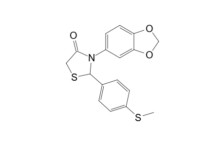 3-(benzo[d][1,3]dioxol-5-yl)-2-(4-(methylthio)phenyl)thiazolidin-4-one