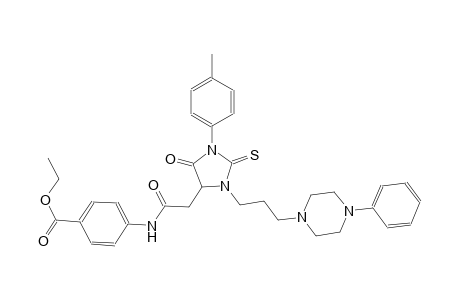 benzoic acid, 4-[[[1-(4-methylphenyl)-5-oxo-3-[3-(4-phenyl-1-piperazinyl)propyl]-2-thioxo-4-imidazolidinyl]acetyl]amino]-, ethyl ester