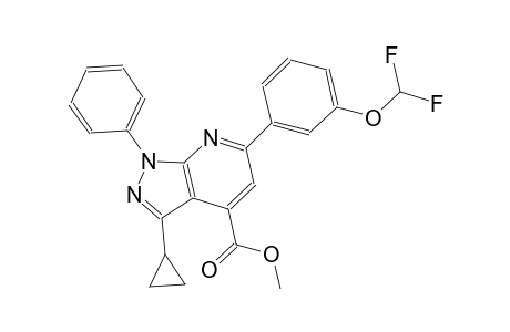 1H-pyrazolo[3,4-b]pyridine-4-carboxylic acid, 3-cyclopropyl-6-[3-(difluoromethoxy)phenyl]-1-phenyl-, methyl ester