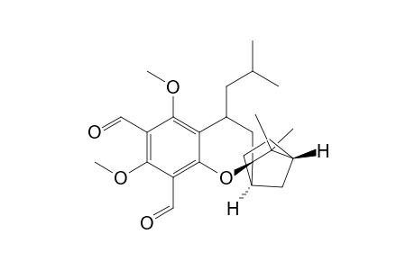 Spiro[2H-1-benzopyran-2,2'-bicyclo[2.2.1]heptane]-6,8-dicarboxaldehyde, 3,4-dihydro-5,7-dimethoxy-3',3'-dimethyl-4-(2-methylpropyl)-, [1'R-[1'.alpha.,2'.beta.(R*),4'.alpha.]]-