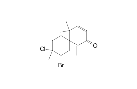 2-Bromo-3-chloro-11-methylene-3,7,7-trimethyl-10-oxospiro[5.5.]undec-8-ene