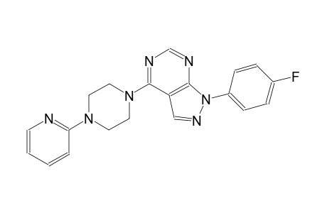 1H-pyrazolo[3,4-d]pyrimidine, 1-(4-fluorophenyl)-4-[4-(2-pyridinyl)-1-piperazinyl]-