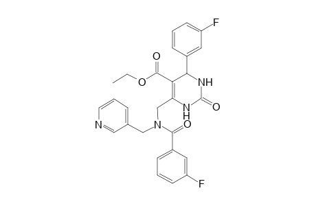 5-Pyrimidinecarboxylic acid, 4-[[(3-fluorobenzoyl)(3-pyridinylmethyl)amino]methyl]-6-(3-fluorophenyl)-1,2,3,6-tetrahydro-2-oxo-, ethyl ester