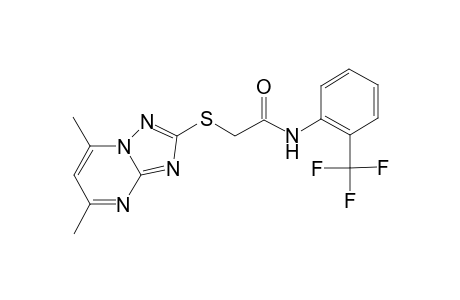 2-[(5,7-dimethyl[1,2,4]triazolo[1,5-a]pyrimidin-2-yl)sulfanyl]-N-[2-(trifluoromethyl)phenyl]acetamide