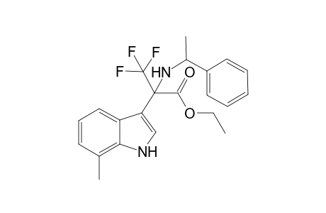 Ethyl 3, 3, 3-trifluoro-2-(7-methyl-1H-indol-3-yl)-2-(1-phenylethylamino)propanoate