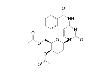 N(4)-Benzoyl-1-(4',6'-di-O-acetyl-2',3'-dideoxy-.beta.-D-glucopyranosyl)cytosine