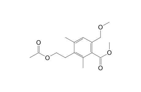 Benzoic acid, 3-[2-(acetyloxy)ethyl]-6-(methoxymethyl)-2,4-dimethyl-, methyl ester