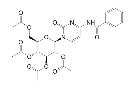(-)-4-benzamido-1-(beta-D-glucopyranosyl)-1(2H)-pyrimidinone, tetraacetate