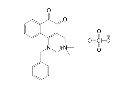 1-Benzyl-1,2,3,4,5,6-hexahydro-3,3-dimethyl-5,6-dioxo-benzo[h]quinazolinium - perchlorate