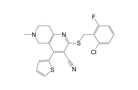 2-[(2-chloro-6-fluorobenzyl)sulfanyl]-6-methyl-4-(2-thienyl)-5,6,7,8-tetrahydro[1,6]naphthyridine-3-carbonitrile