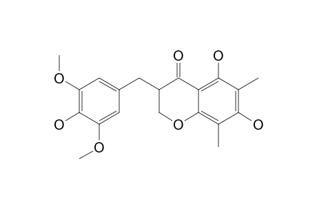 5,7-DIHYDROXY-6,8-DIMETHYL-3-(3',5'-DIMETHOXY-4'-HYDROXYBENZYL)-CHROMAN-4-ONE