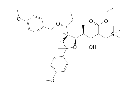 Ethyl (2E,4S,5R,6S,7R)-Ethyl (2RS,3RS,4S,5R,6S,7R)-4,6-Dimethyl-3-hydroxy-7-(4-methoxybenzyloxy)-5,6-[1-(4-methoxyphenyl)ethylidenedioxy]-2-trimethylsilylmethylnonanoate