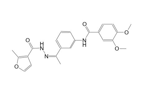 3,4-dimethoxy-N-{3-[(1Z)-N-(2-methyl-3-furoyl)ethanehydrazonoyl]phenyl}benzamide