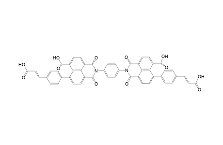 1,4-Bis[5-carboxy-6-(4'-(2'-carboxyethenyl)phenyl)-2H,9H-naphtho[1,8a,8:c,d]pyridine-2,9-dione]benzene
