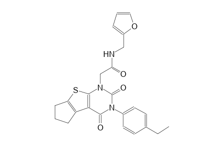 2-(3-(4-ethylphenyl)-2,4-dioxo-3,4,6,7-tetrahydro-2H-cyclopenta[4,5]thieno[2,3-d]pyrimidin-1(5H)-yl)-N-(2-furylmethyl)acetamide