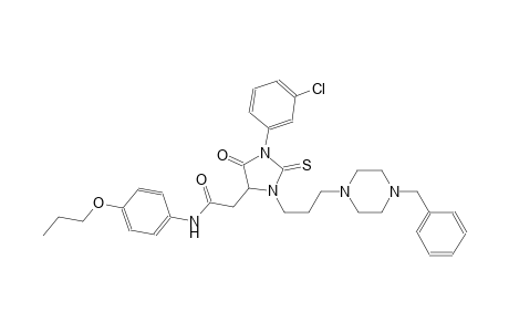 2-[3-[3-(4-benzyl-1-piperazinyl)propyl]-1-(3-chlorophenyl)-5-oxo-2-thioxo-4-imidazolidinyl]-N-(4-propoxyphenyl)acetamide