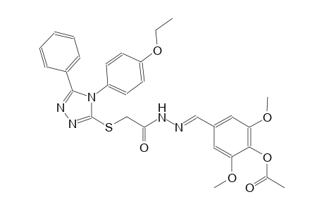 4-{(E)-[({[4-(4-ethoxyphenyl)-5-phenyl-4H-1,2,4-triazol-3-yl]sulfanyl}acetyl)hydrazono]methyl}-2,6-dimethoxyphenyl acetate