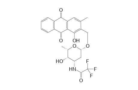 1-Hydroxy-3-methyl-2-[l-O-(2',3',6'-trideoxy-3'-trifluoroacetamido-.beta.-L-lyxo-hexopyranosyl)-methyl]-9,10-anthraquinone