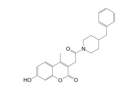 2H-1-benzopyran-2-one, 7-hydroxy-4-methyl-3-[2-oxo-2-[4-(phenylmethyl)-1-piperidinyl]ethyl]-