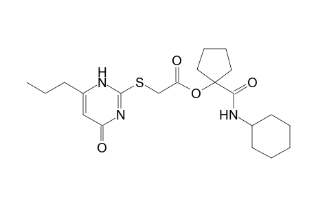1-(Cyclohexylcarbamoyl)cyclopentyl 2-([4-oxo-6-propyl-1,4-dihydropyrimidin-2-yl]thio)acetate