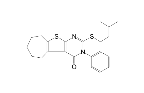4H-cyclohepta[4,5]thieno[2,3-d]pyrimidin-4-one, 3,5,6,7,8,9-hexahydro-2-[(3-methylbutyl)thio]-3-phenyl-