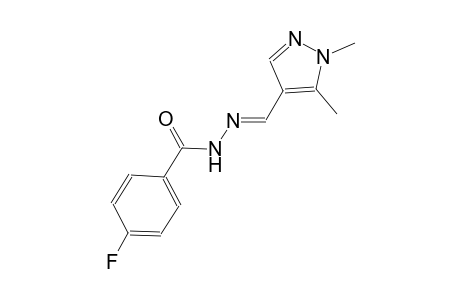 N'-[(E)-(1,5-dimethyl-1H-pyrazol-4-yl)methylidene]-4-fluorobenzohydrazide