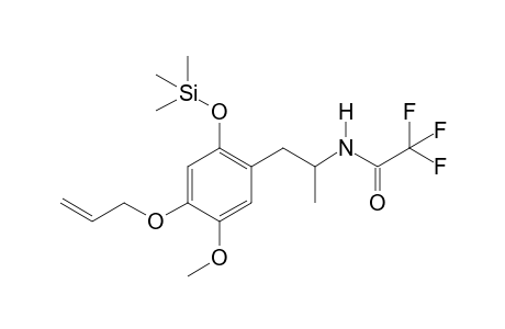 4-Allyloxy-2-,5-dimethoxyamphetamine-A (-CH3) TFA TMS
