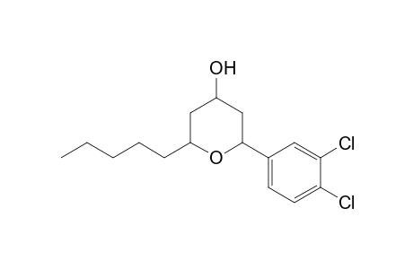 2-(Pentyl)-6-(3,4-dichlorophenyl)tetrahydropyran-4-ol