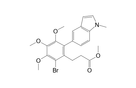 3-(2'-bromo-3',4',5'-trimethoxy-6'-(1''-methyl-1H-indol-5''-yl)phenyl)propanoic acid methyl ester
