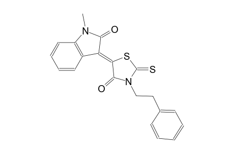 (3Z)-1-methyl-3-[4-oxo-3-(2-phenylethyl)-2-thioxo-1,3-thiazolidin-5-ylidene]-1,3-dihydro-2H-indol-2-one